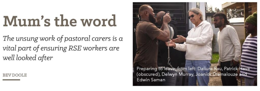 Mums the Word - Winepress article about SSCO's Delwyn Murray from the pastoral care team